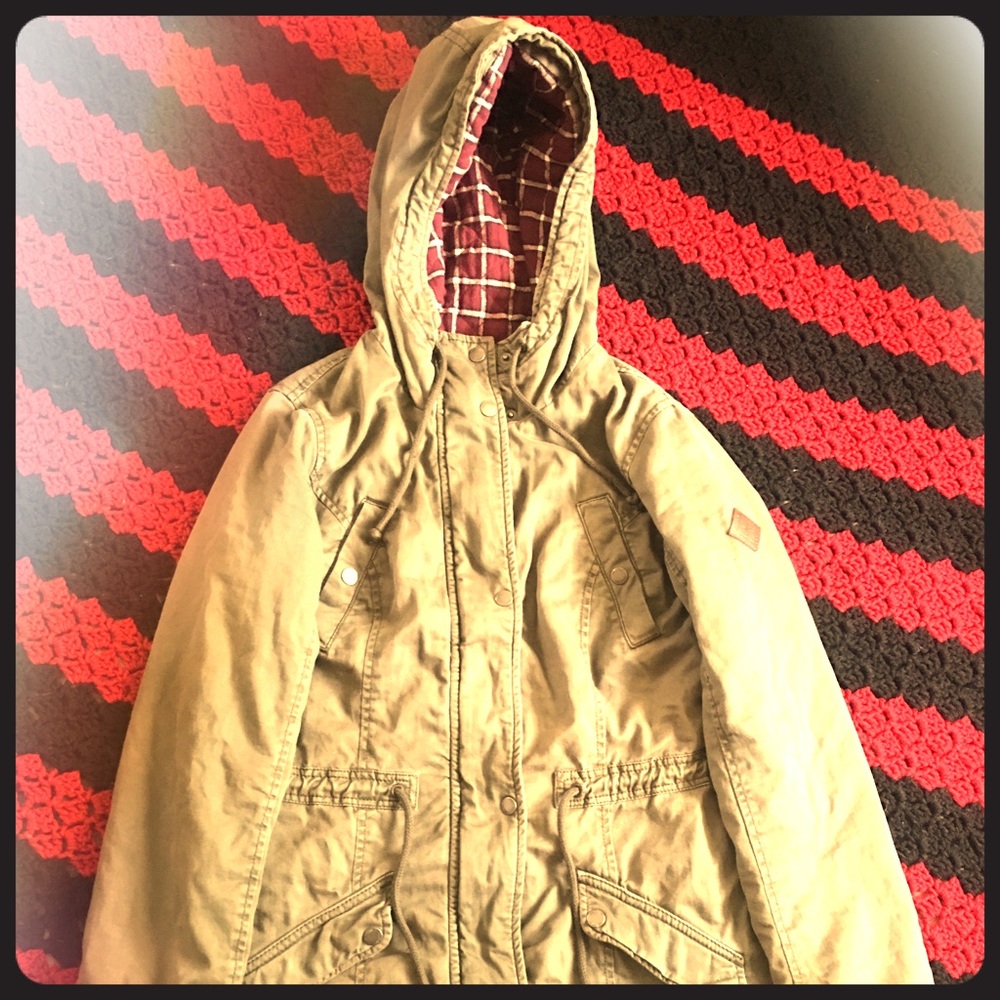 Heavy Trench Coat with Plaid Interior